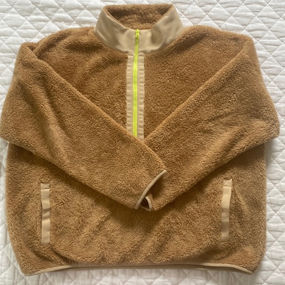 J. Crew Sweaters - J. Crew Superplush Sherpa Half-zip Pullover Tan Size XXL